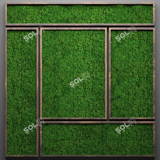 Natural Green Wall: Stabilized Moss 3D model image 1