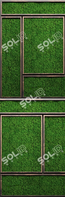 Natural Green Wall: Stabilized Moss 3D model image 2