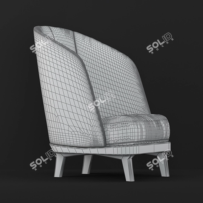 Cozy Leaf Armchair: Minimalistic Comfort 3D model image 2