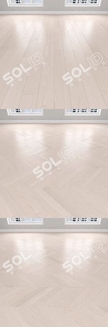 Title: Ash Parquet Collection: Herringbone, Linear, Chevron 3D model image 2