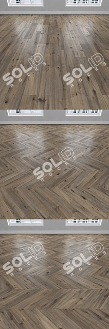 Versatile Oak Parquet: Herringbone, Linear & Chevron 3D model image 2