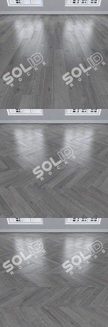 Graphite Oak Parquet: Herringbone, Linear & Chevron 3D model image 2