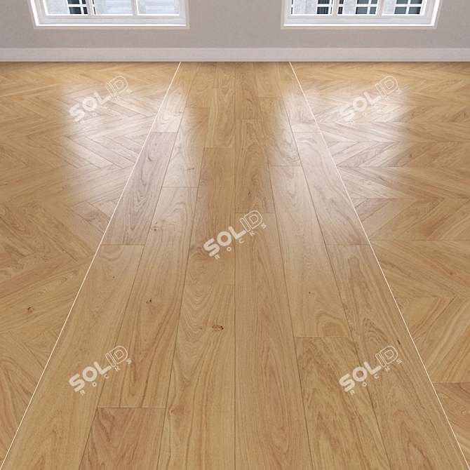 Parquet Oak: Herringbone, Linear & Chevron 3D model image 1