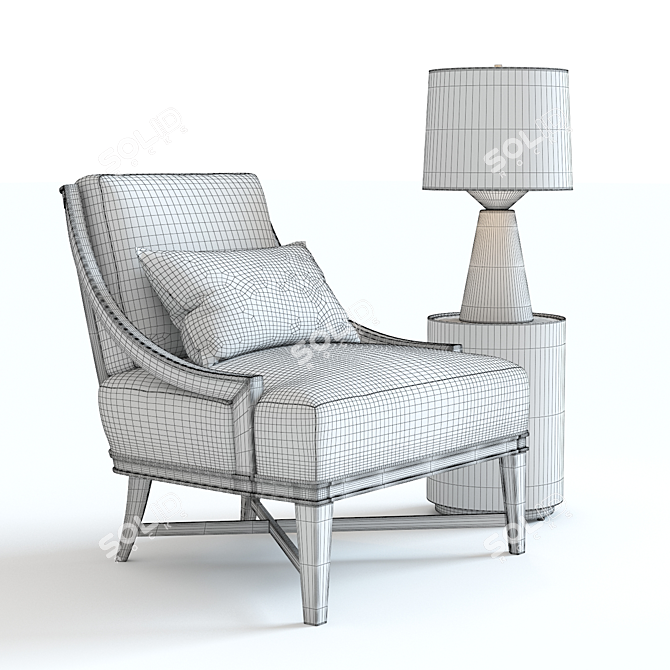 Baker Nob Hill Lounge Chair Set 3D model image 2