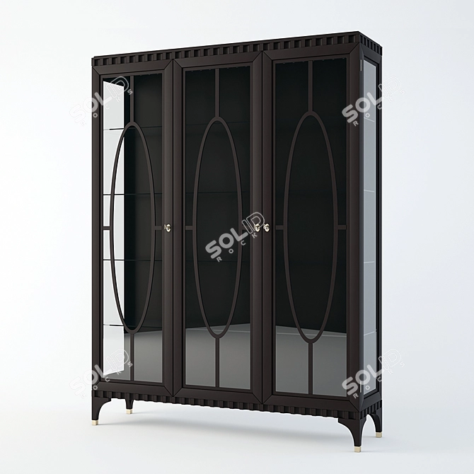 Elegant Glass Cupboard: SevenSedie Ellipse 3D model image 1