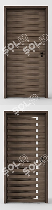 Modern 2 Panel Main Door 3D model image 2