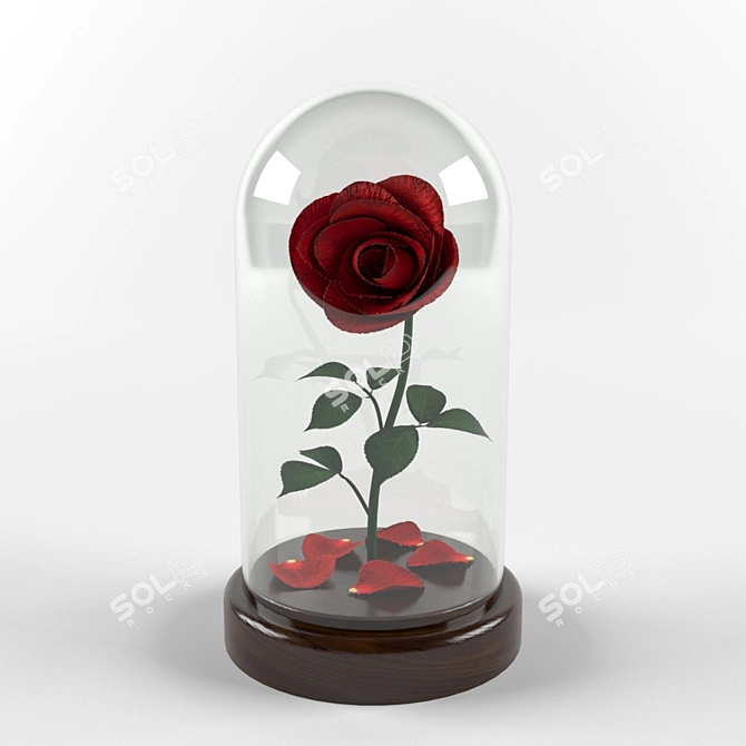 Eternal Rose in Glass Flask 3D model image 1