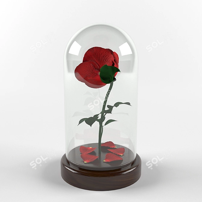 Eternal Rose in Glass Flask 3D model image 2