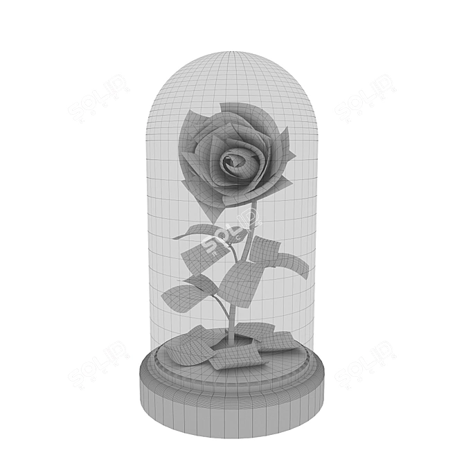 Eternal Rose in Glass Flask 3D model image 3