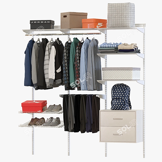 Sleek Clothing Storage Solution 3D model image 1