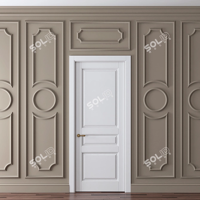 Elegant Wall Moulding: Transform Any Space 3D model image 1