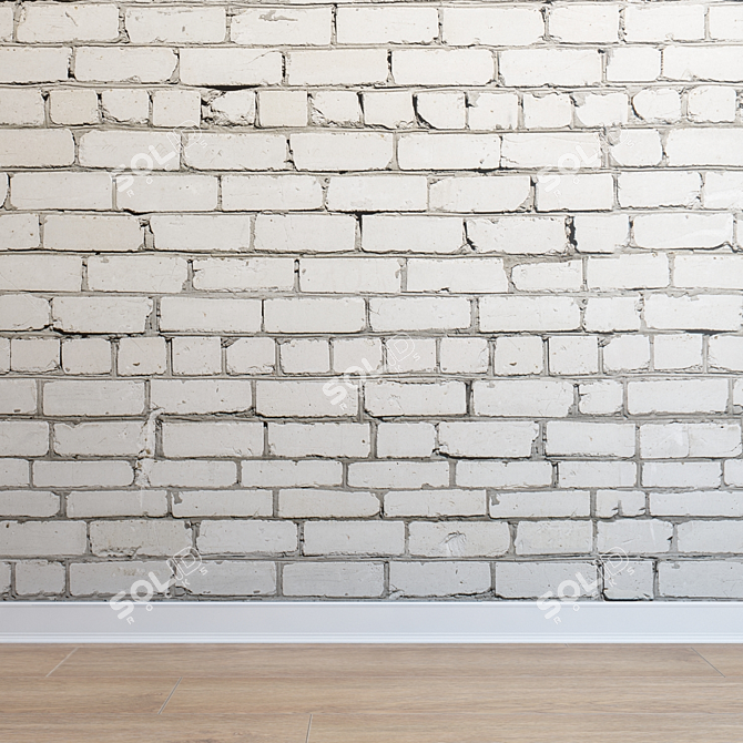 Seamless Ultra HD Brickwork 3D model image 1