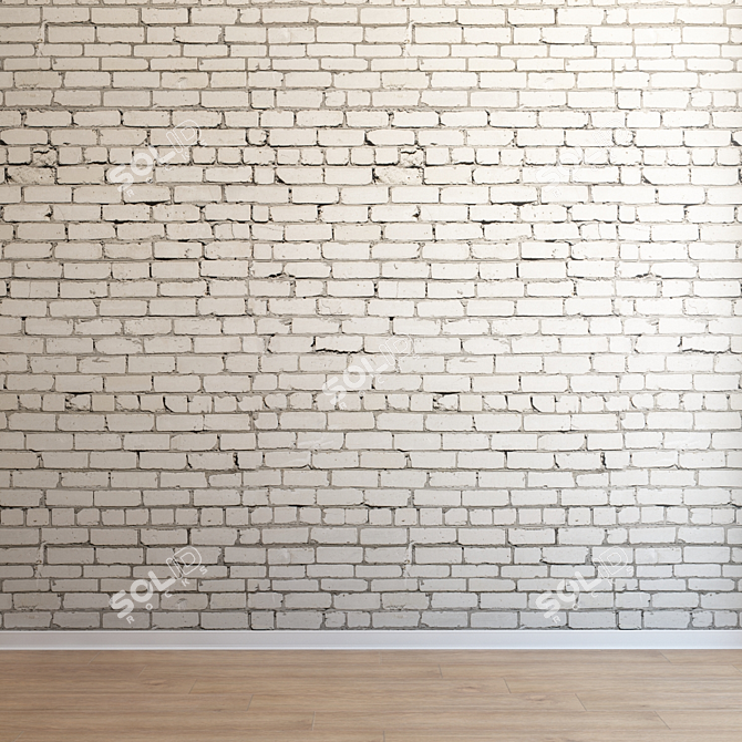 Seamless Ultra HD Brickwork 3D model image 3