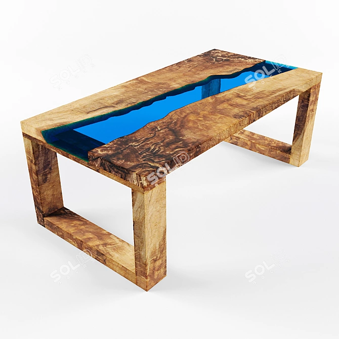 Epoxy Resin Slab Coffee Table 3D model image 1