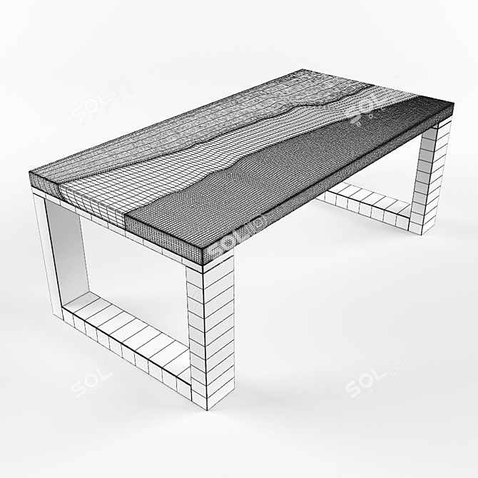 Epoxy Resin Slab Coffee Table 3D model image 2