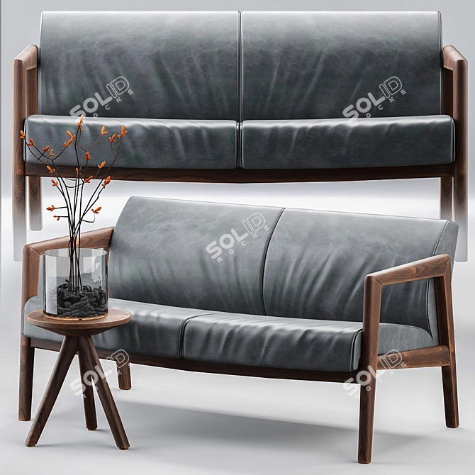 Lydia Brodde 2-Seater Leather Sofa 3D model image 1