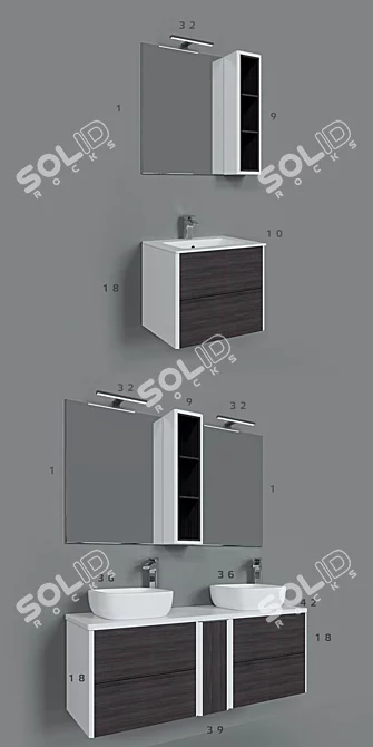 Aquaton Brook Modular Furniture 3D model image 2