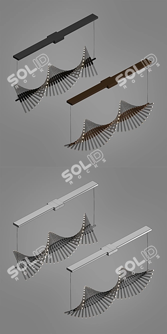 Elegant Element Pendant Light 3D model image 3