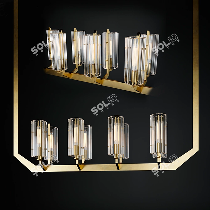 Elegant Vendome Linear Chandelier 3D model image 1