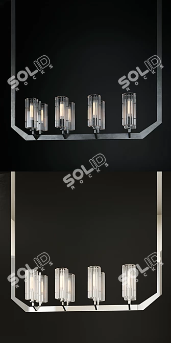 Elegant Vendome Linear Chandelier 3D model image 3