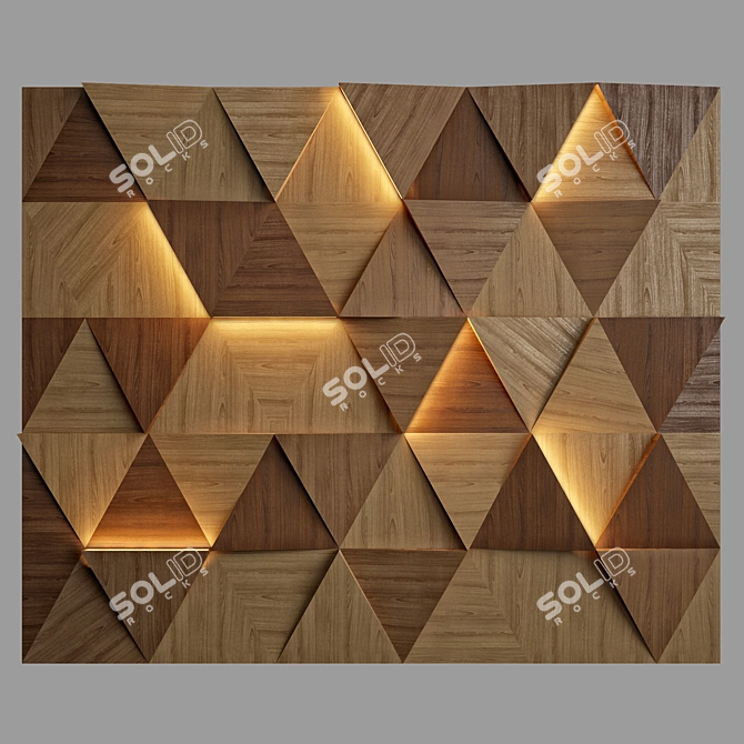 Modern Wall Panel 3D Model 3D model image 1