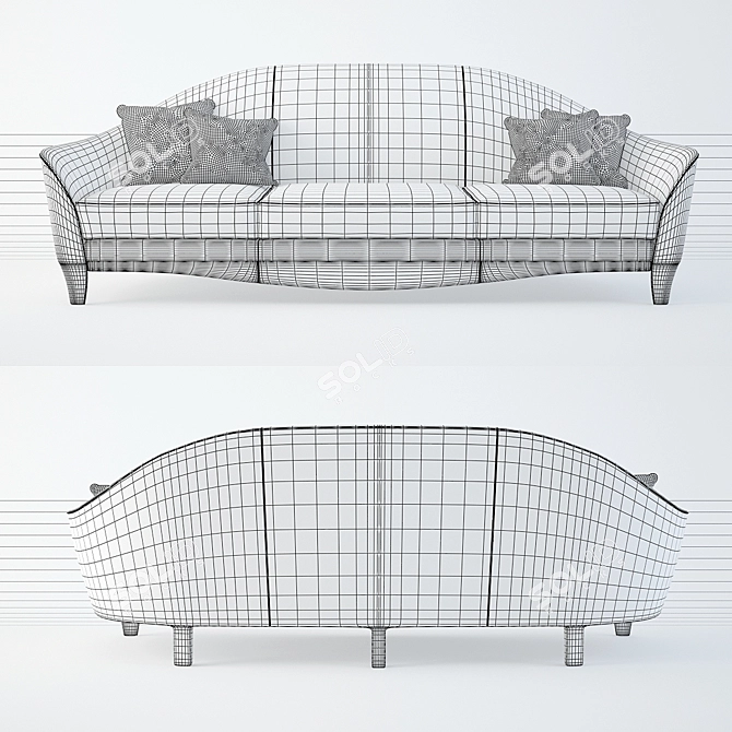 Heritage Cortes Sofa: Timeless Elegance 3D model image 3