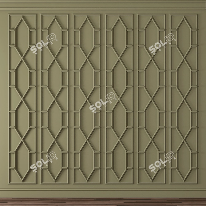 Elegant Wall Moulding: Transform Your Space 3D model image 1