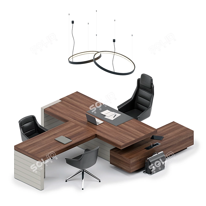 LAS JERA Modern Executive Desk 3D model image 1