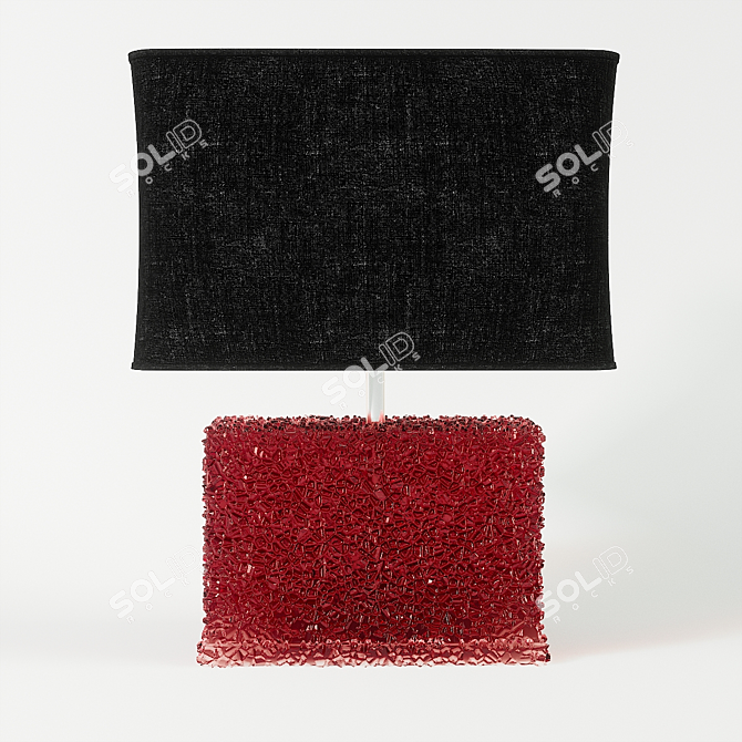Sleek Red Methacrylate Table Lamp 3D model image 1