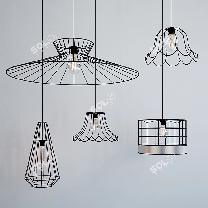 Metropolight Metal Suspension Set 3D model image 1