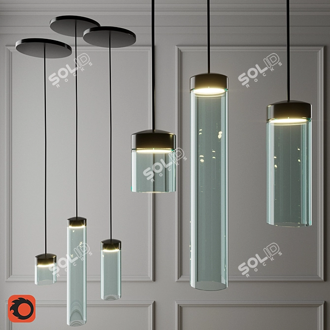 Glare-Free LED Pendant Light 3D model image 1