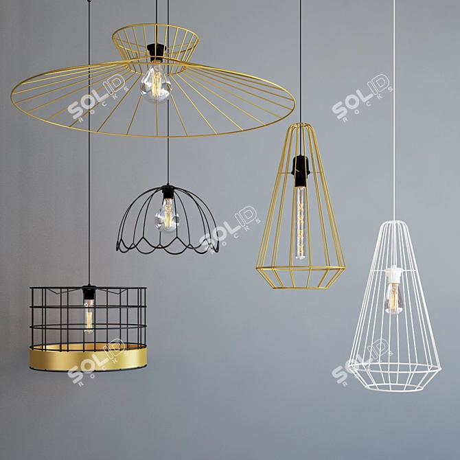 Metropolight Metal Suspension Set 3D model image 1