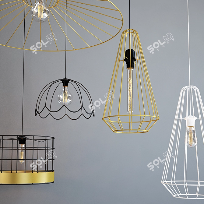 Metropolight Metal Suspension Set 3D model image 2