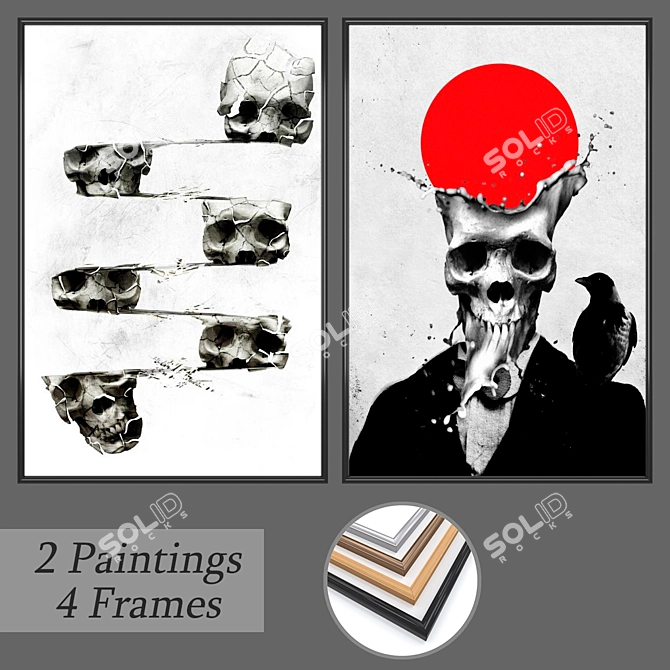 Elegant Wall Art Set 3D model image 1