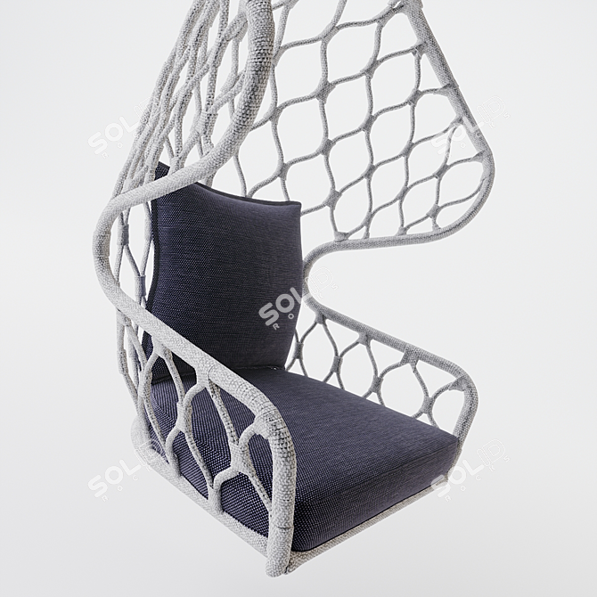 Cozy Rattan Shell Swing 3D model image 2