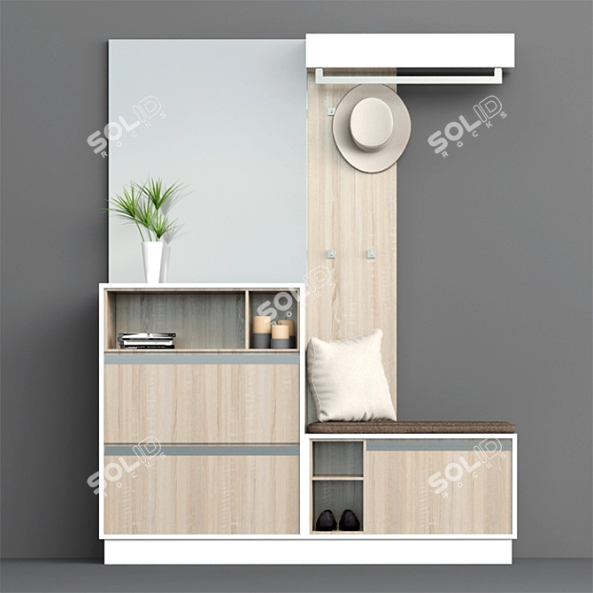 Ready-to-Use Hall Furniture Set 3D model image 1