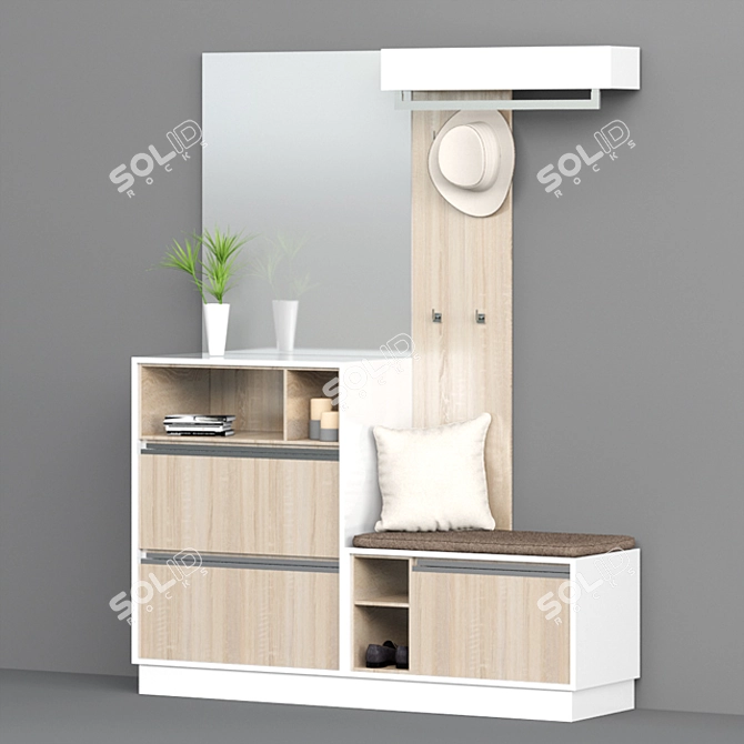 Ready-to-Use Hall Furniture Set 3D model image 2