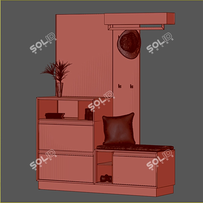 Ready-to-Use Hall Furniture Set 3D model image 3