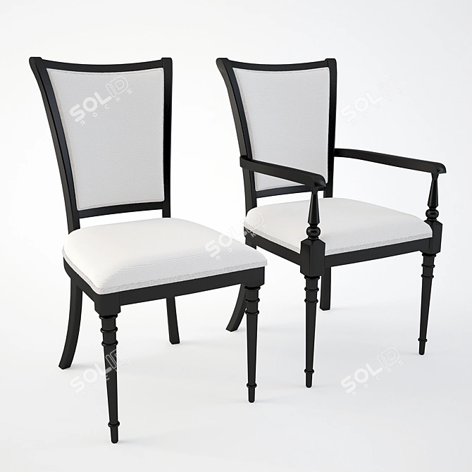 Elegant Goethe Chair: Timeless Design 3D model image 1