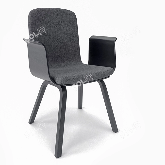 Bolia Hazel Chair: Sleek Design, Dark Grey Fabric 3D model image 1