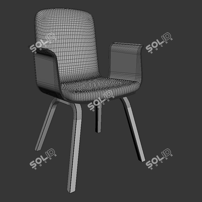 Bolia Hazel Chair: Sleek Design, Dark Grey Fabric 3D model image 3