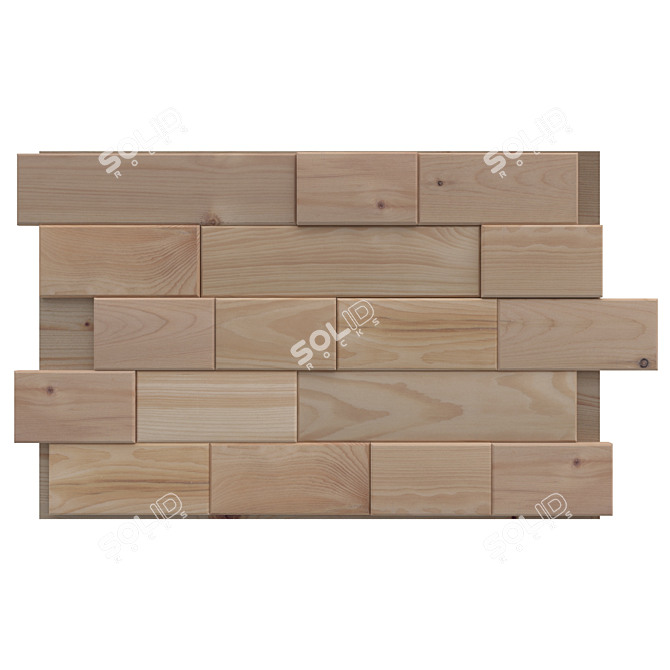 Cedar BentWood 3D Panel - Natural, Decorative Wall Covering 3D model image 2