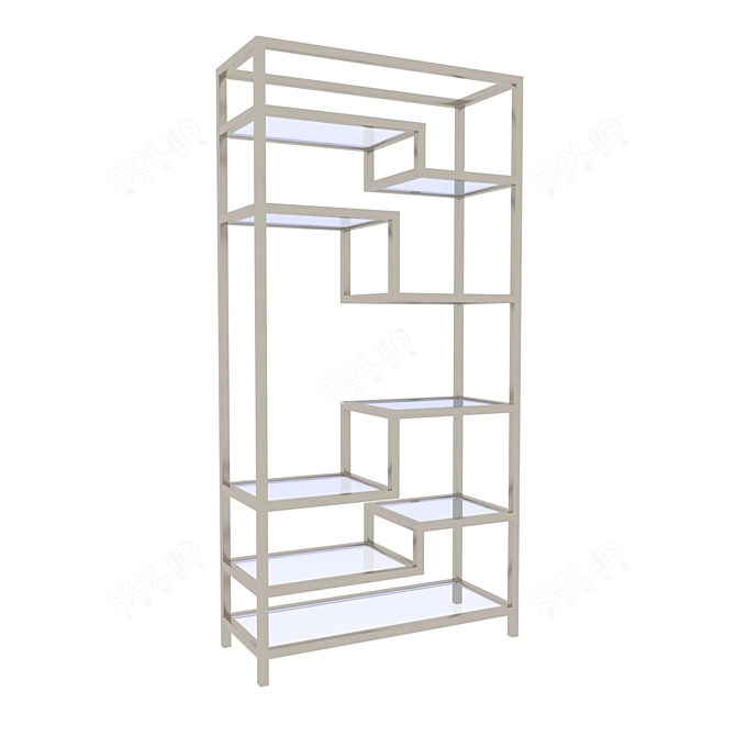 Sleek Stainless Steel Bookshelf - 5 Layers 3D model image 1