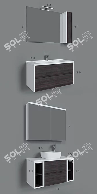 Aquaton Brook 100: Modular Collection for Stylish Bathroom 3D model image 2