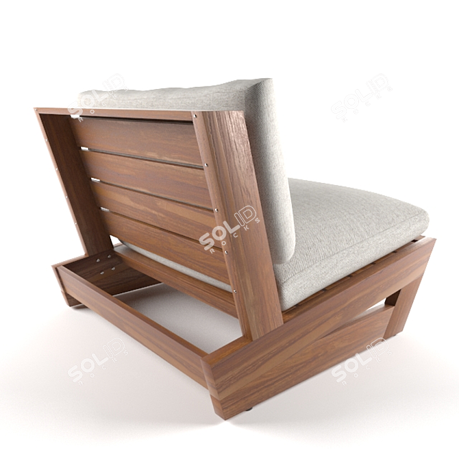 Elegant Teak Chair 3D model image 3