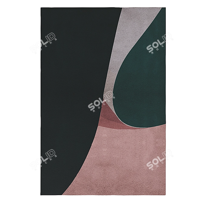 Gleaming Elegance: Foil Area Rug 3D model image 1