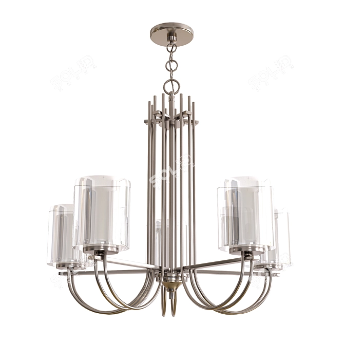 Sleek Modern Chandelier 3D model image 1