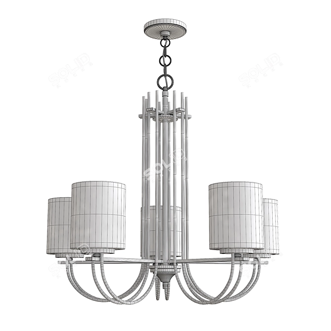 Sleek Modern Chandelier 3D model image 3