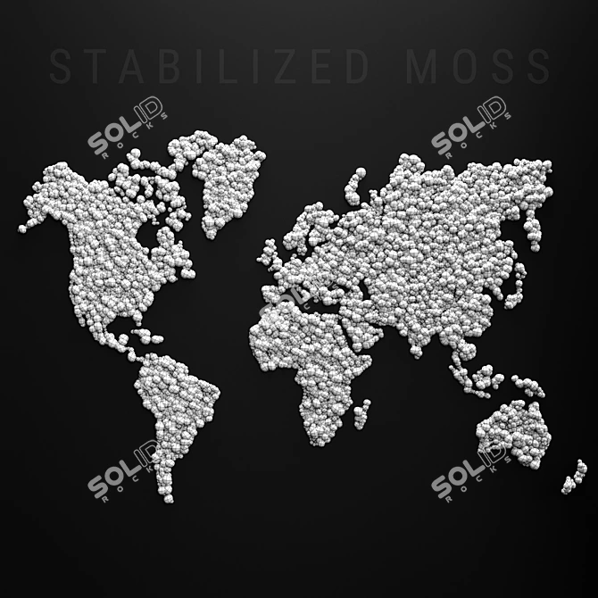 World Map Moss: Natural Interior Decor 3D model image 2