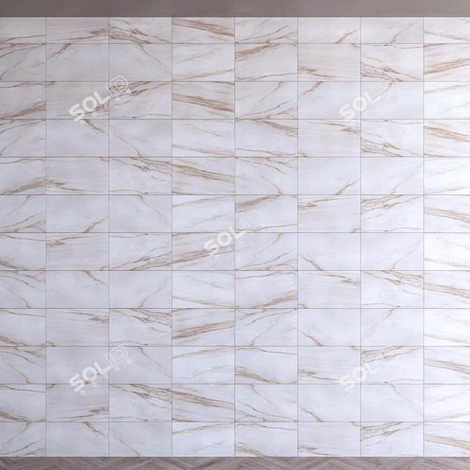 Golden Calacatta Marble Panel Wall 8 3D model image 1